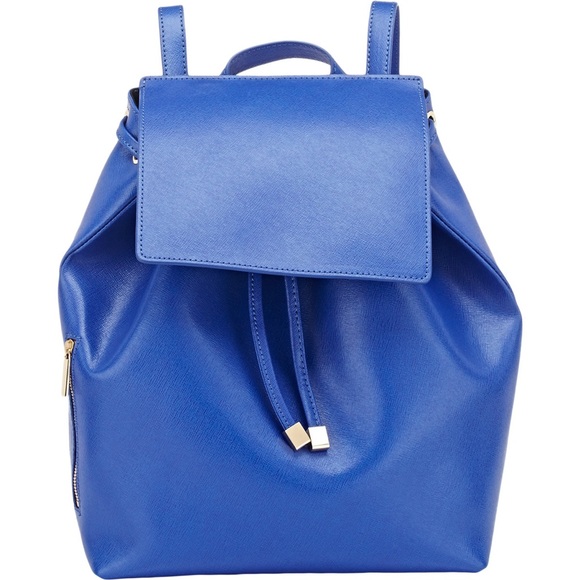 Barneys New York Handbags - SOLD - Barneys New York Blue Leather Backpack